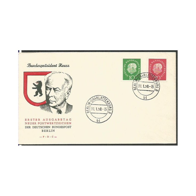Niemcy 1959, Prezydent T. Heuss. FDC