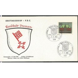 Niemcy 1965, Brema, herb, Hanza. FDC.