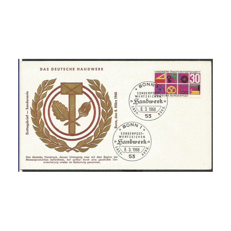 Niemcy 1968, Rzemiosło, zawody. FDC