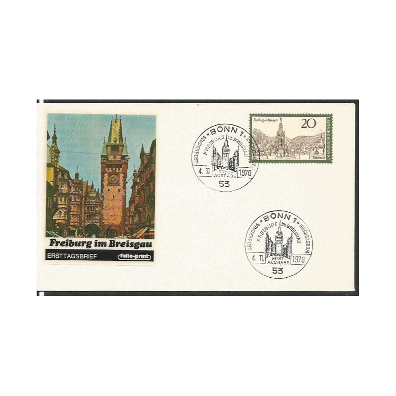 Niemcy 1970, Freiburg, rycina. FDC