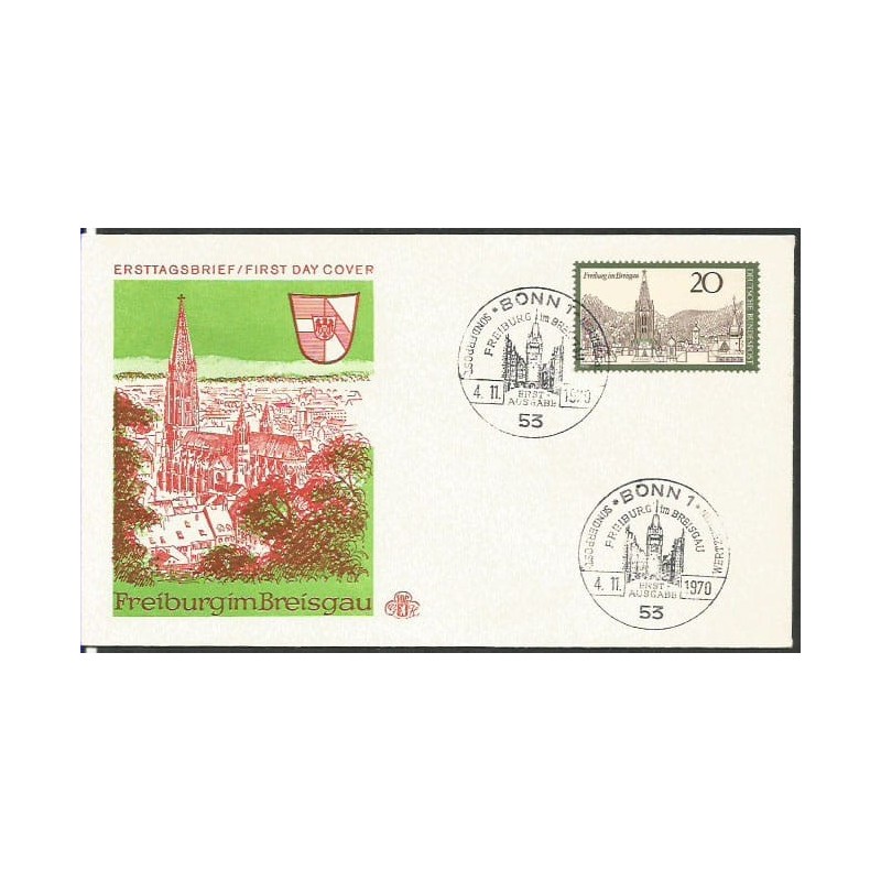 Niemcy 1970, Freiburg, rycina. FDC
