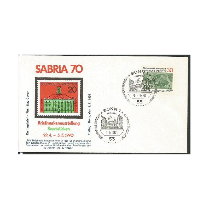 Niemcy 1970, WF Sabria SAAR. FDC