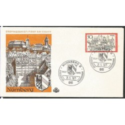 Niemcy 1971, Norymberga, rycina. FDC