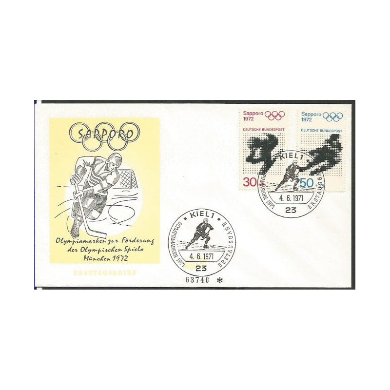 Niemcy 1971, Olimpiada Sapporo, hokej. FDC