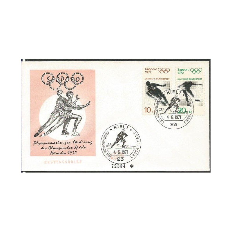 Niemcy 1971, Olimpiada Sapporo, łyżwiarstwo. FDC