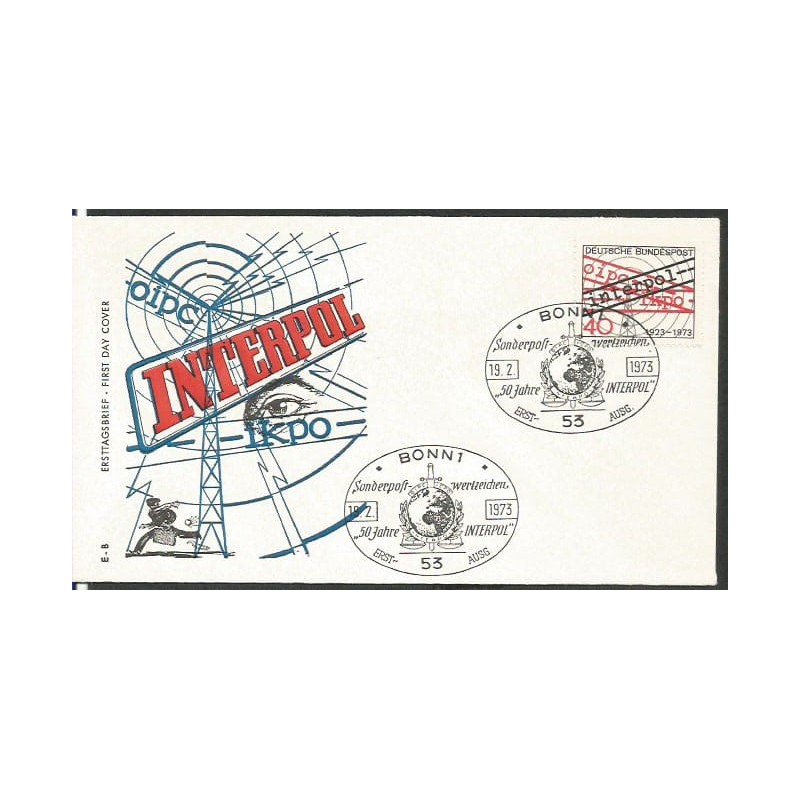Niemcy 1973, Policja, interpol. FDC.