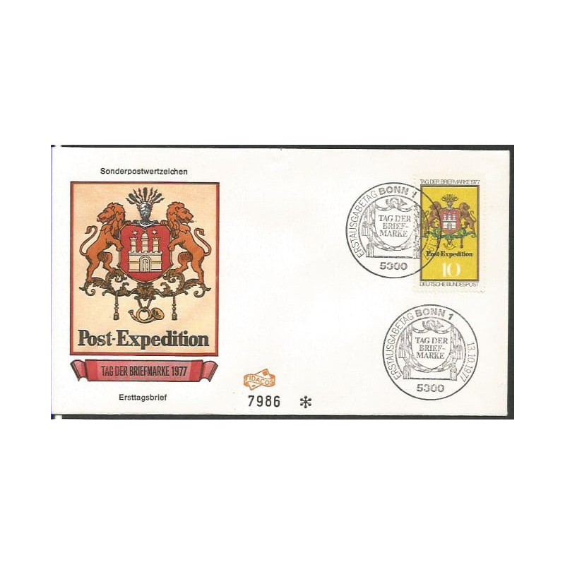 Niemcy 1977, Poczta, dzień znaczka. FDC
