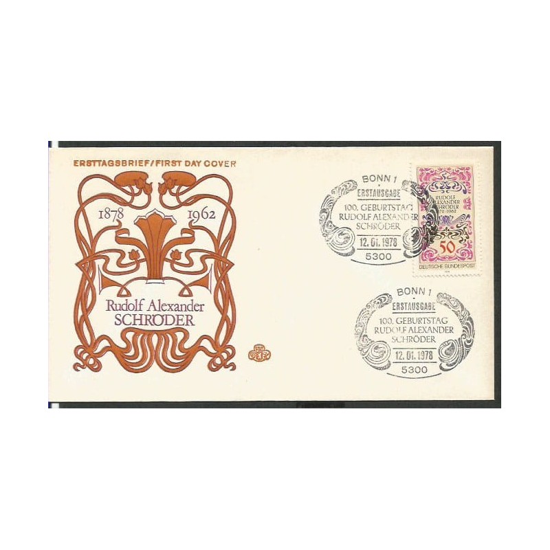 Niemcy 1978, R. A. Schroeder, poezja, protestantyzm. FDC