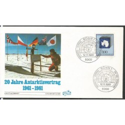 Niemcy 1981, Antarktyda, układ, polska flaga. FDC