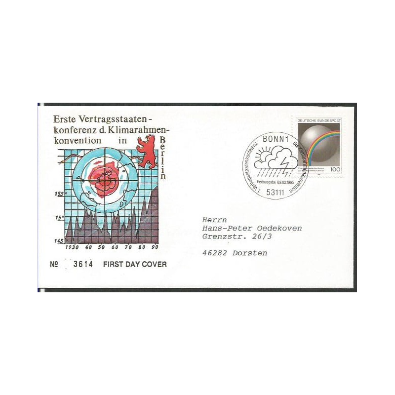 Niemcy 1995, Pogoda, meteorologia. FDC Berlin i Bonn