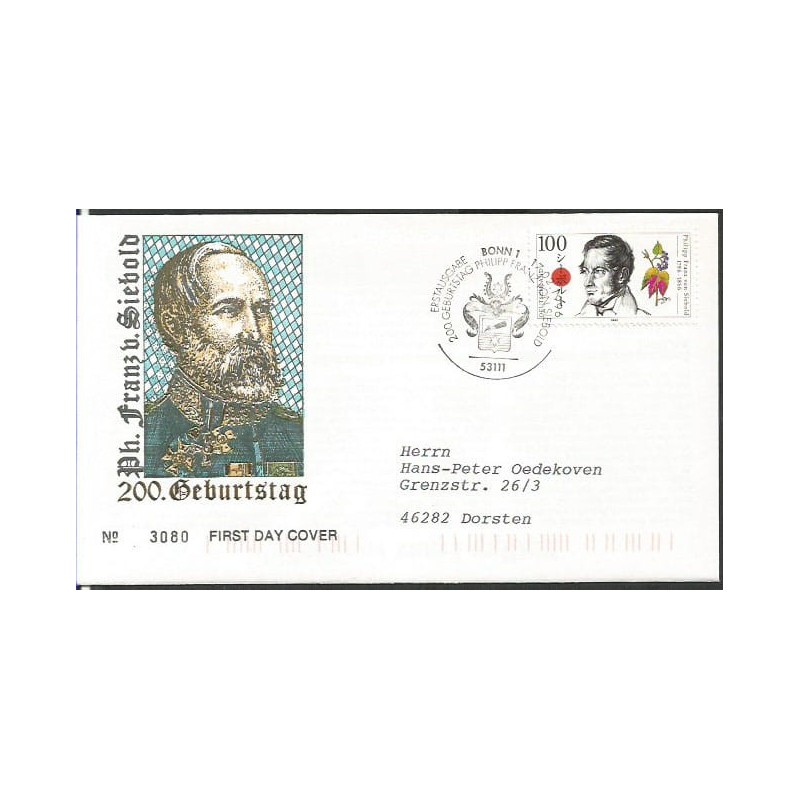 Niemcy 1996, P. F. Von Siebold, botanika, medycyna. FDC