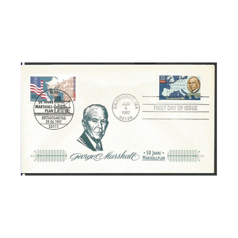 Niemcy 1997, Plan Marschalla, II wojna, FDC z USA