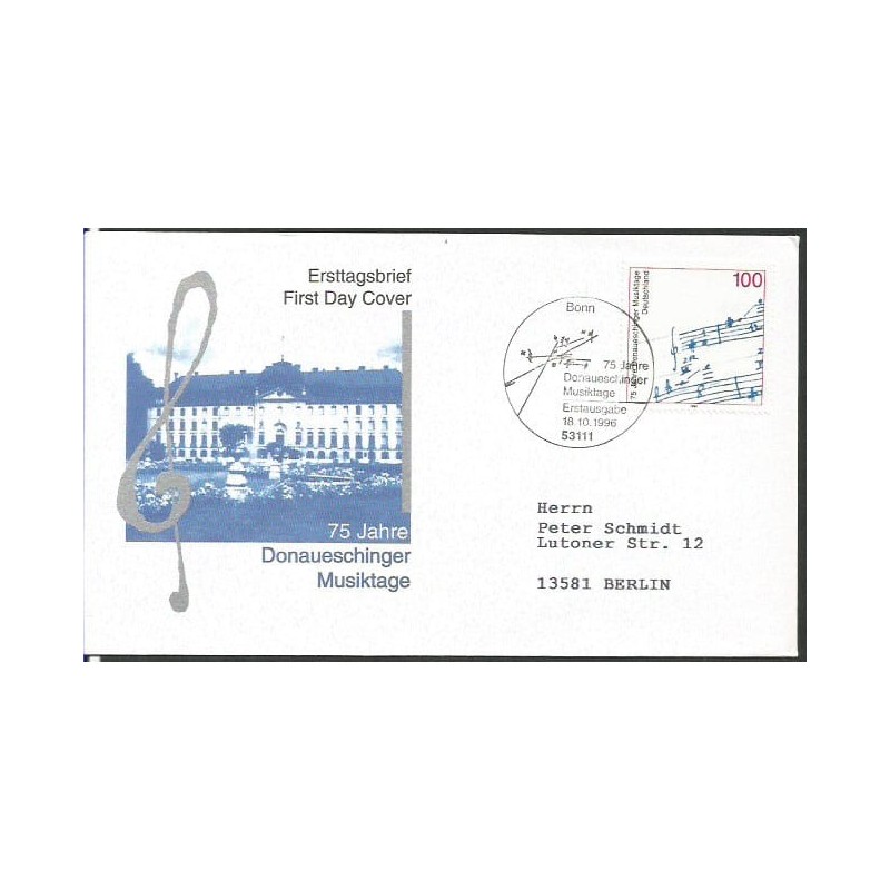 Niemcy 1996, Muzyka, dzień muzyki. FDC