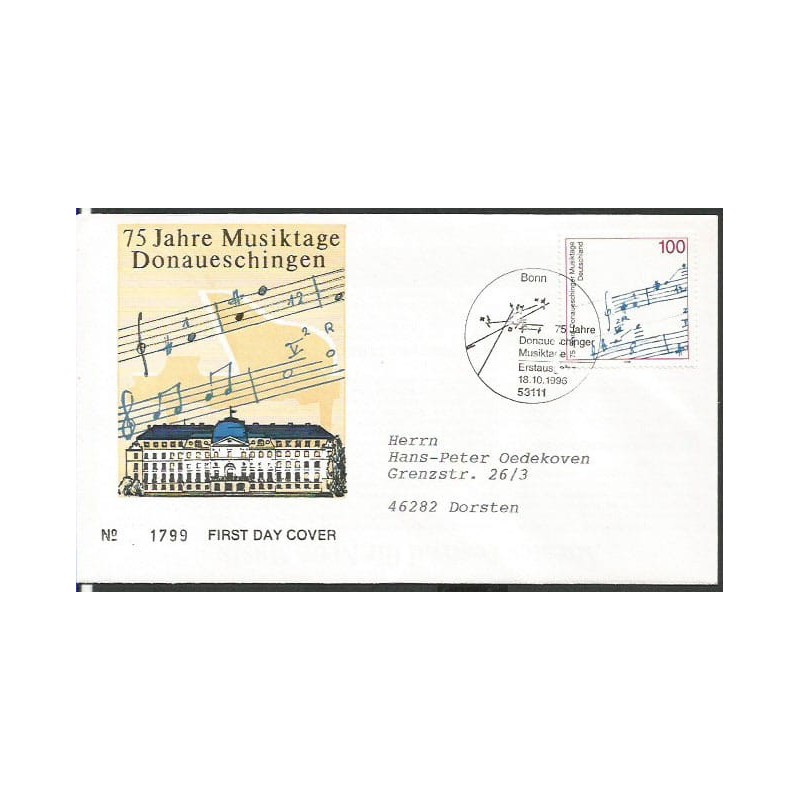 Niemcy 1996, Muzyka, dzień muzyki. FDC