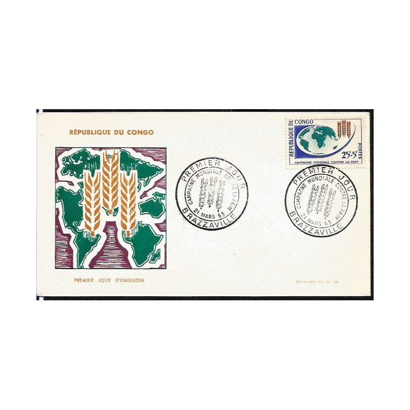 Kongo 1963, Żywność, głód, rolnictwo. FDC