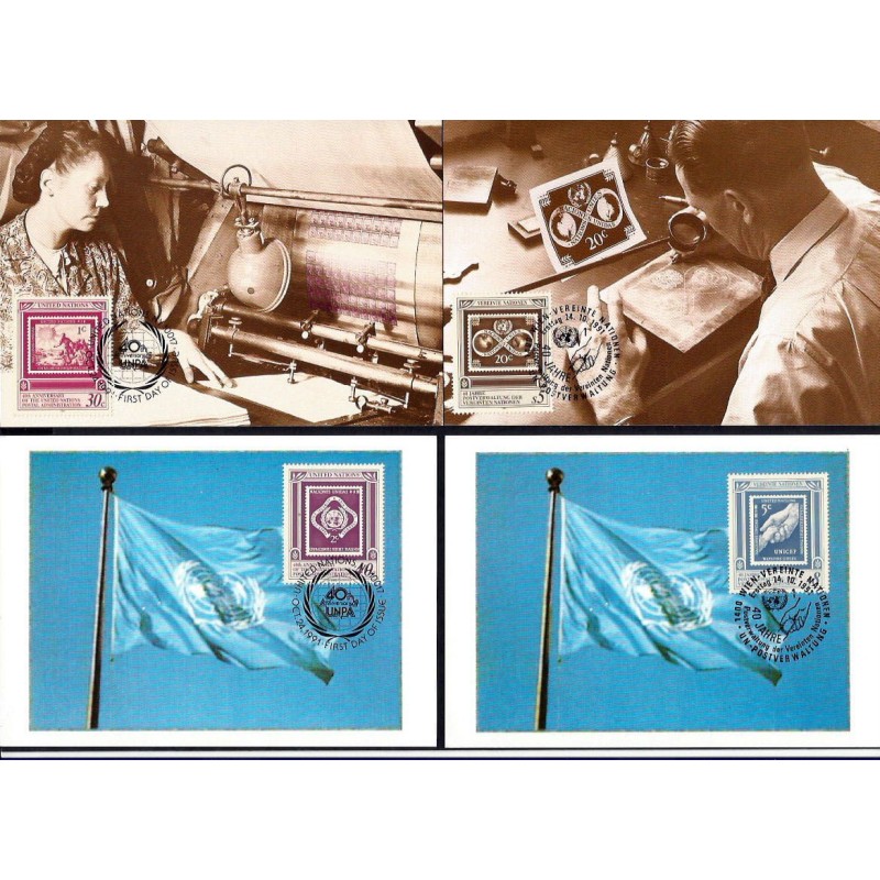 ONZ 1991, 40 lat poczty ONZ. Karta maksimum