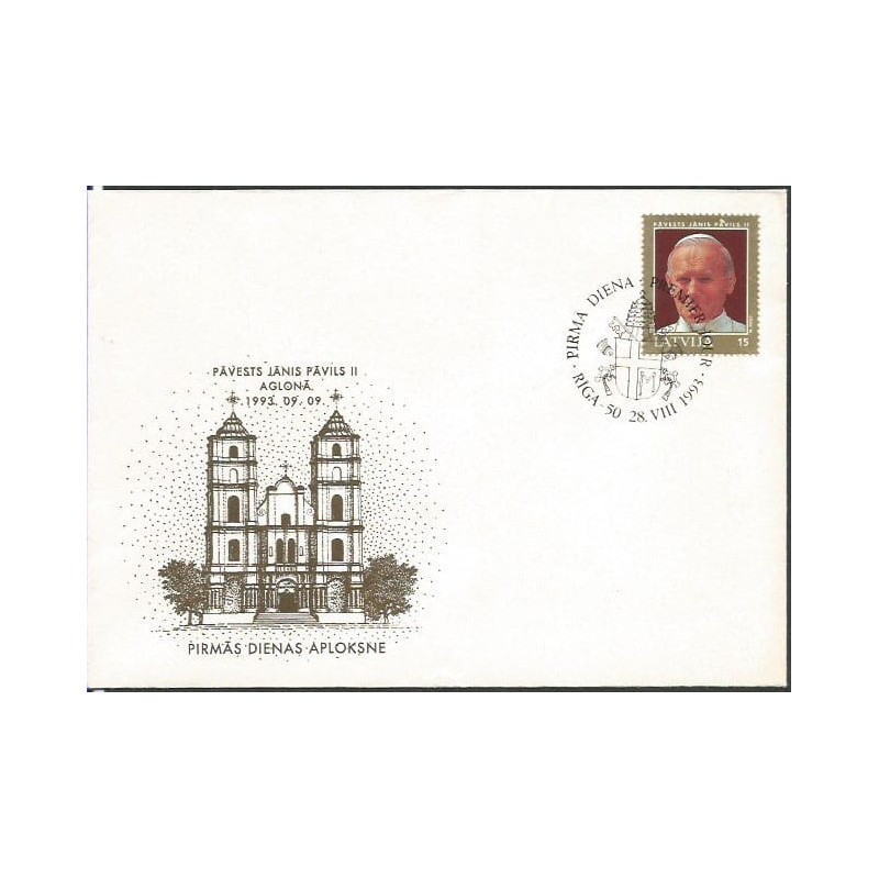 Łotwa 1993, Papież Jan Paweł II. FDC