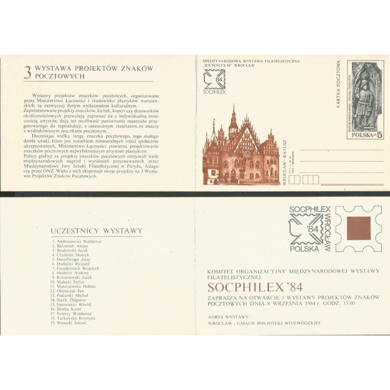 Fi 880 K, karnet MWF Socphilex Wrocław. 1984