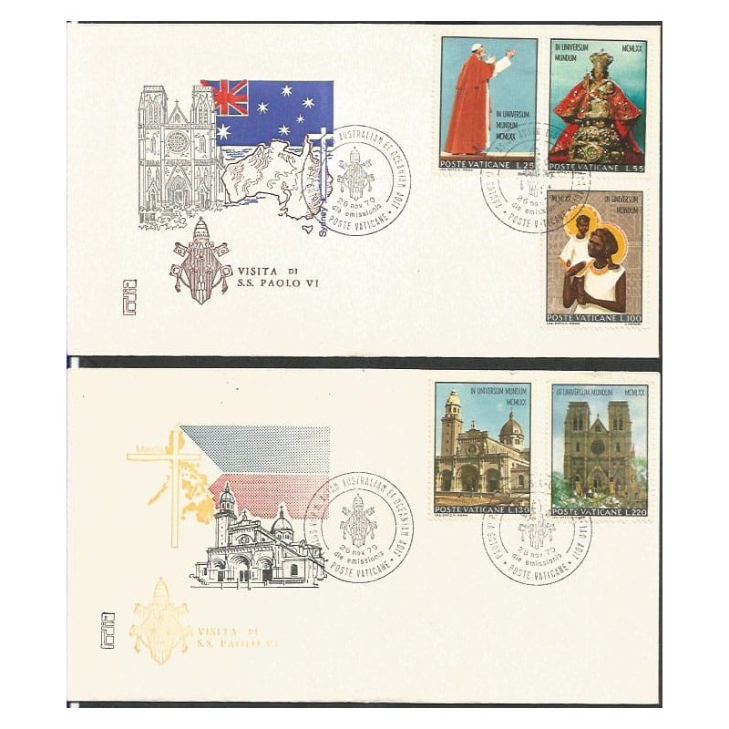 Watykan 1970, Papież Paweł VI, pielgrzymka do Australii i Filipin. FDC