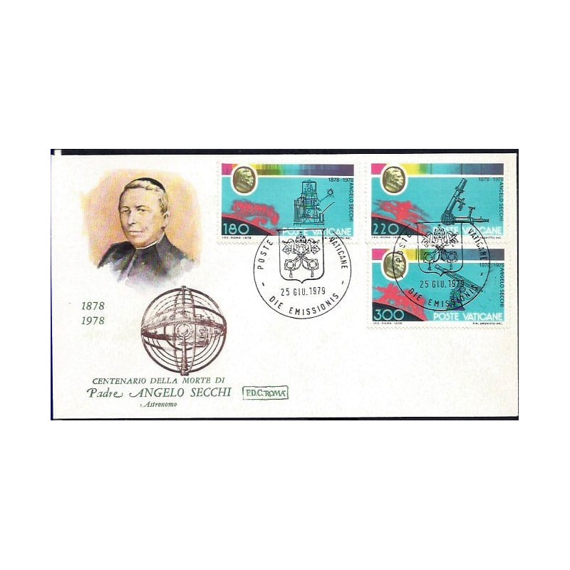 Watykan 1979, A. Secchi, matematyka, astronomia, fizyka. FDC