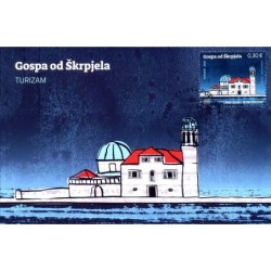 Czarnogóra 2020, Wyspa Matki Boskiej na Skale, kościół. Karta maksimum