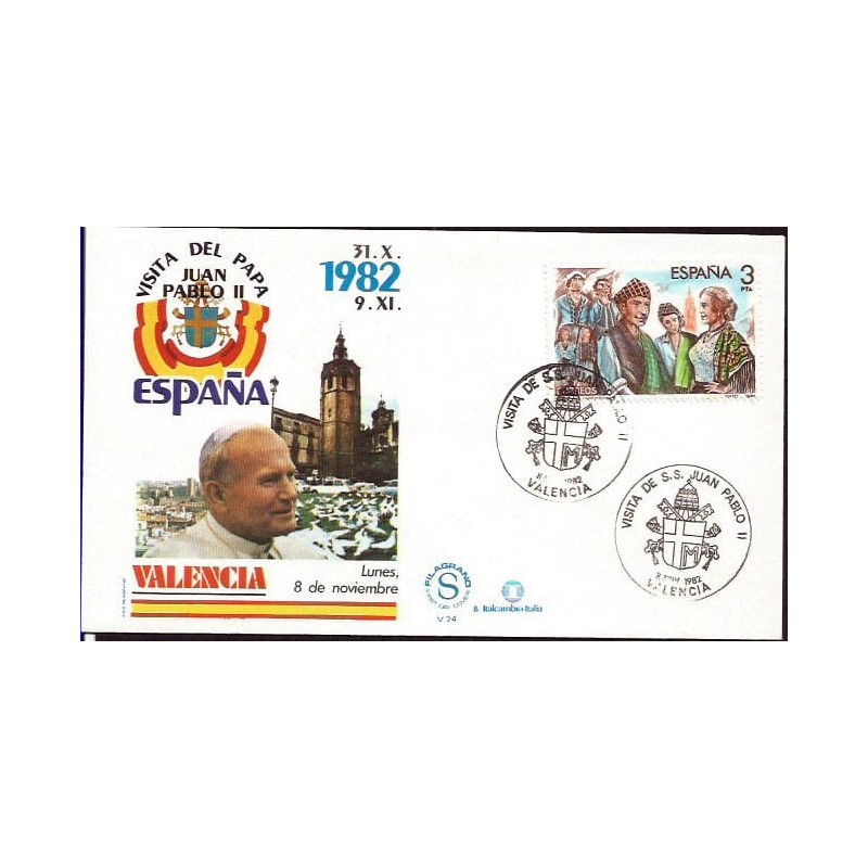 Hiszpania 1982, Papież Jan Paweł II. Datownik Valencia