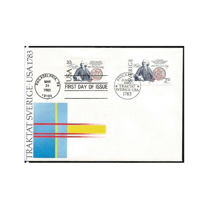 USA 1983, Traktat ze Szwecją. CZ. SŁANIA. Wspólne FDC