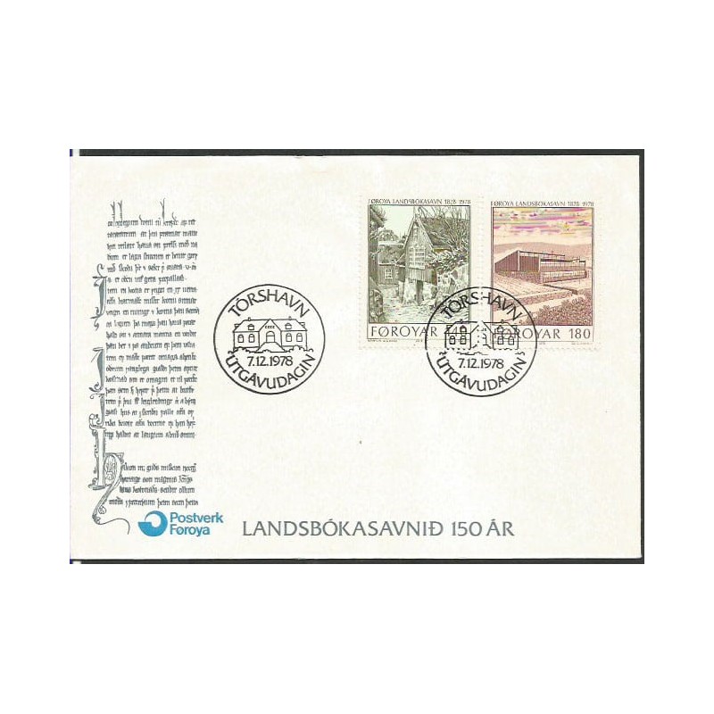 Wyspy Owcze 1978, Biblioteka. Cz. SŁANIA. FDC