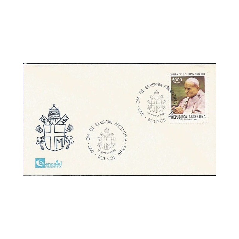 Argentyna 1982, Papież Jan Paweł II. FDC