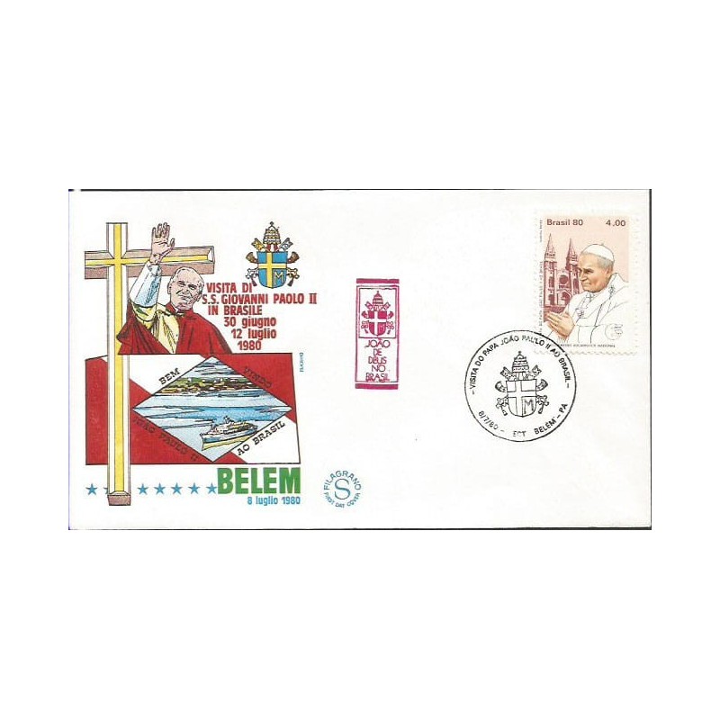 Brazylia 1980, Papież Jan Paweł II. Datownik Belem