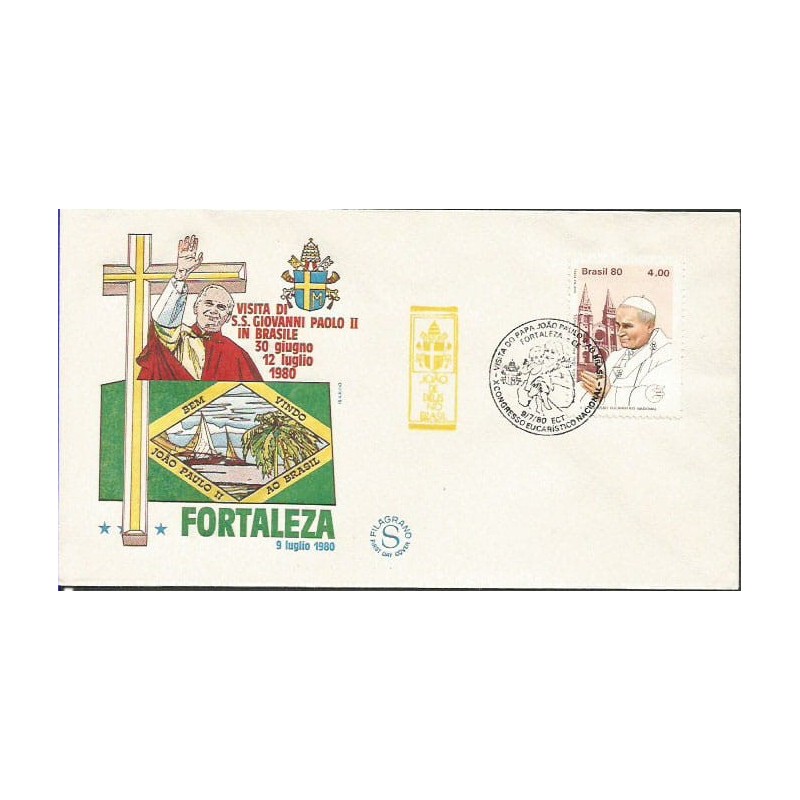 Brazylia 1980, Papież Jan Paweł II. Datownik Fortaleza