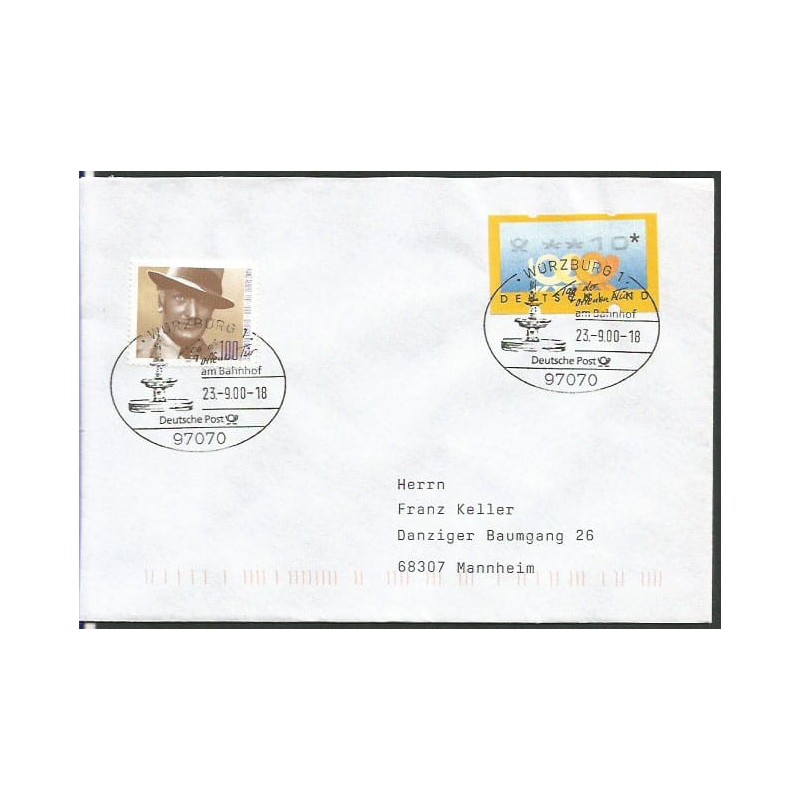 Niemcy 2000, Fontanna, dworzec. Wurzburg