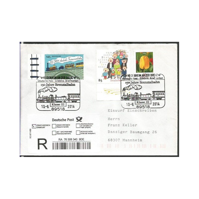 Niemcy 2014, Kolej, kolejnictwo. Heidenheim, polecony