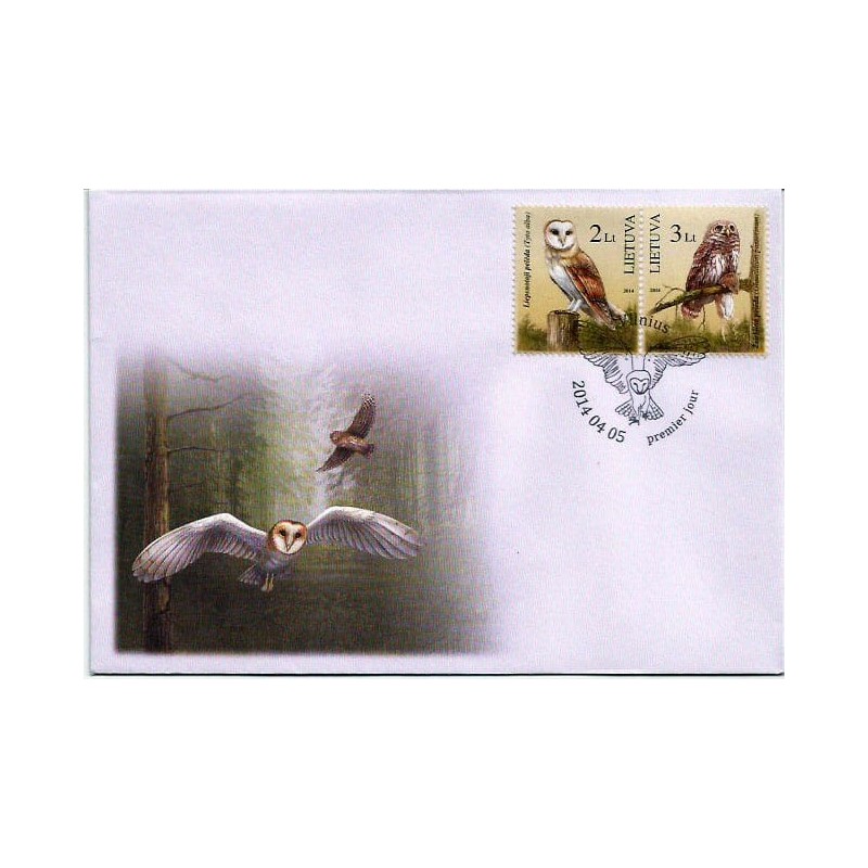 Litwa 2014, Ptaki: sowy. FDC