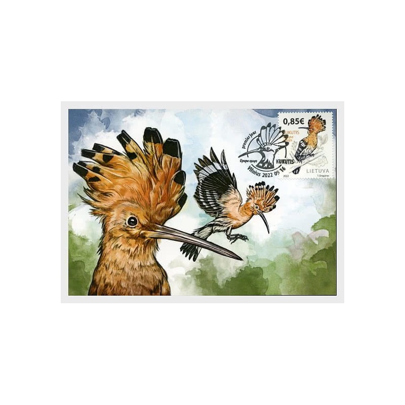 Litwa 2022, Ptaki: dudek. Karta maksimum
