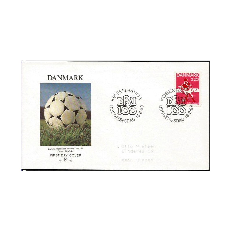 Dania 1989, Piłka nożna, DZPN, 100 lat. FDC