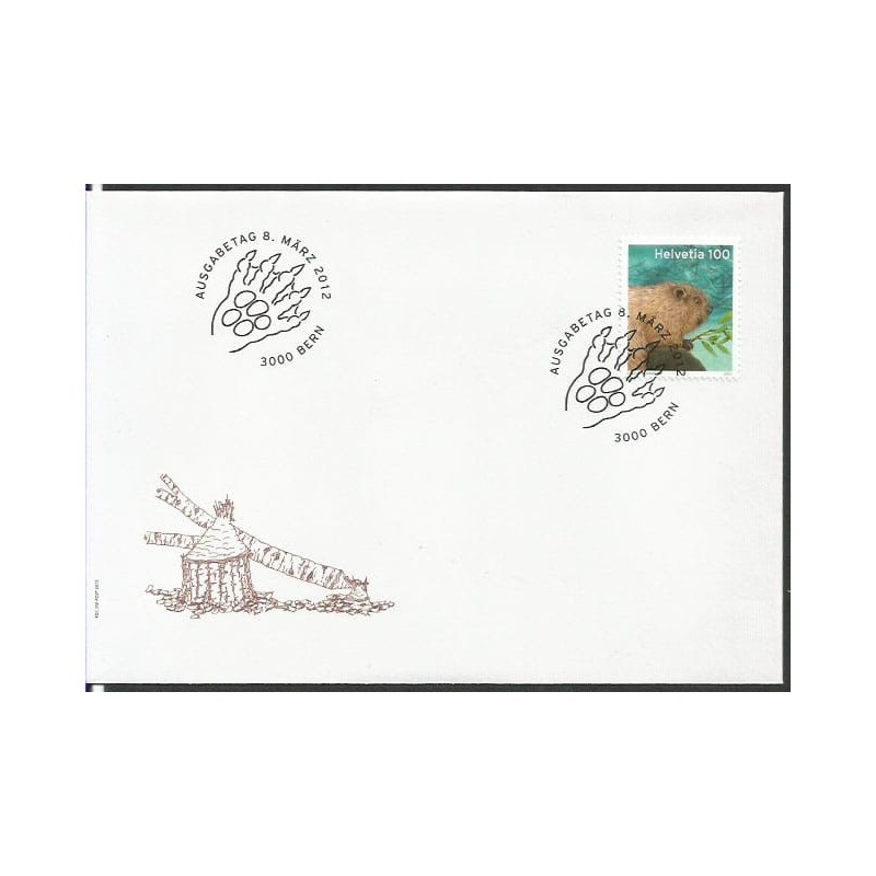 Szwajcaria 2012, Ssaki: bóbr. FDC