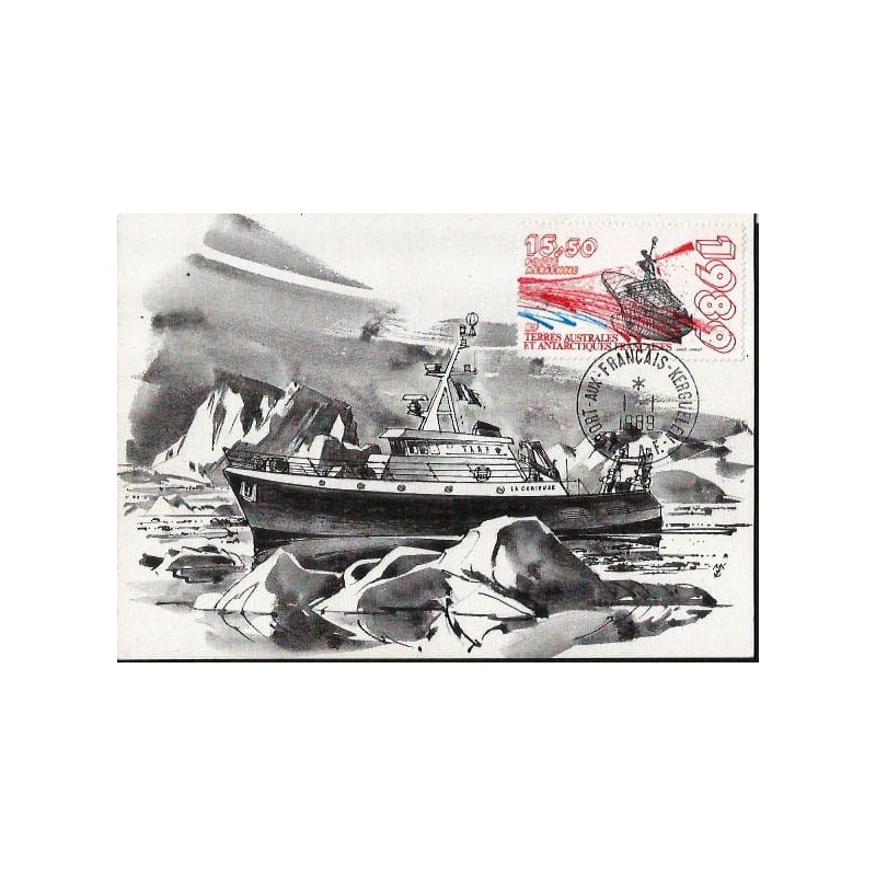 TAAF 1989, Polarnictwo. Karta maksimum. Stacja naukowa i badawcza Port aux Francais