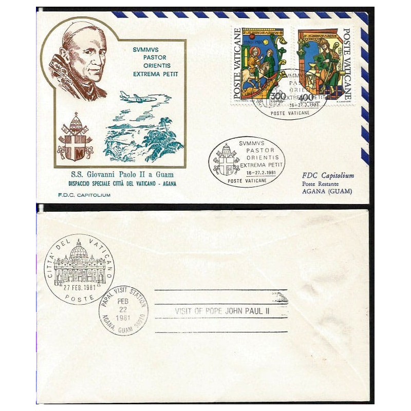 Watykan 1981, Papież Jan Paweł II, Guam. Lot