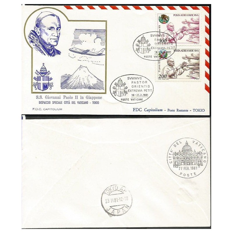 Watykan 1981, Papież Jan Paweł II, Japonia. Lot
