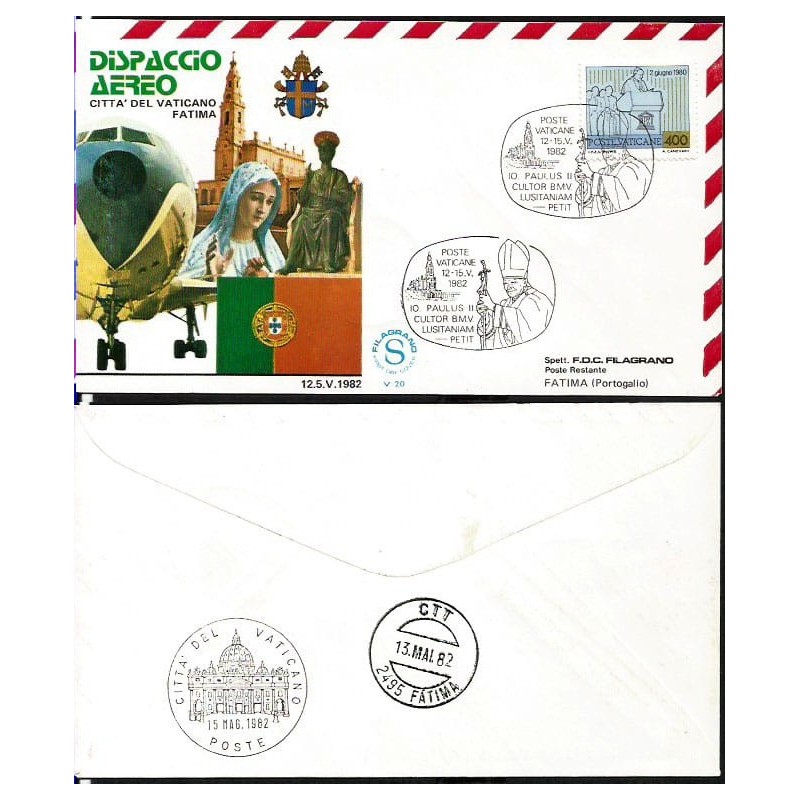 Watykan 1982, Papież Jan Paweł II, Portugalia. Lot