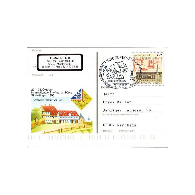 Niemcy 2001, Nosorożec., fauna. Sindelfingen