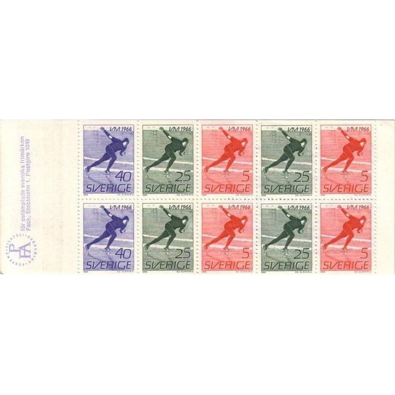 Szwecja 1966, Łyżwiarstwo, Cz. SŁANIA, zeszycik **