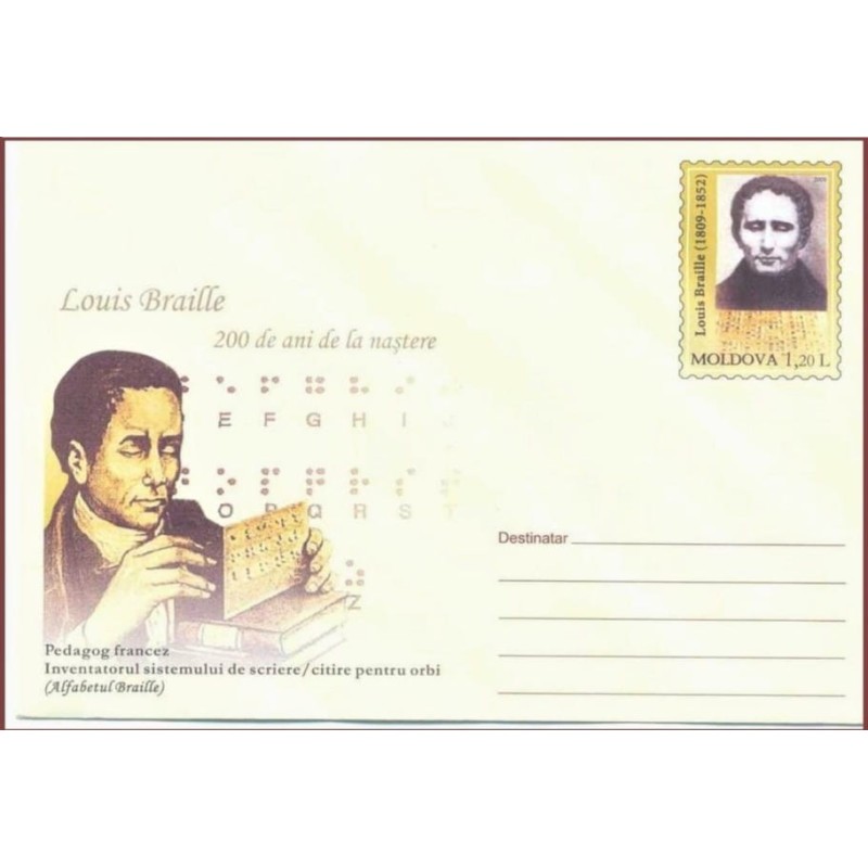Mołdawia 2009, L. Braille, niewidomi, alfabet. Ck