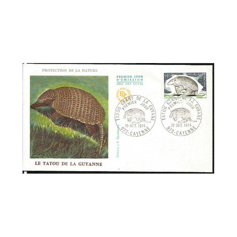 Francja 1974, Ssaki: pancernik. FDC