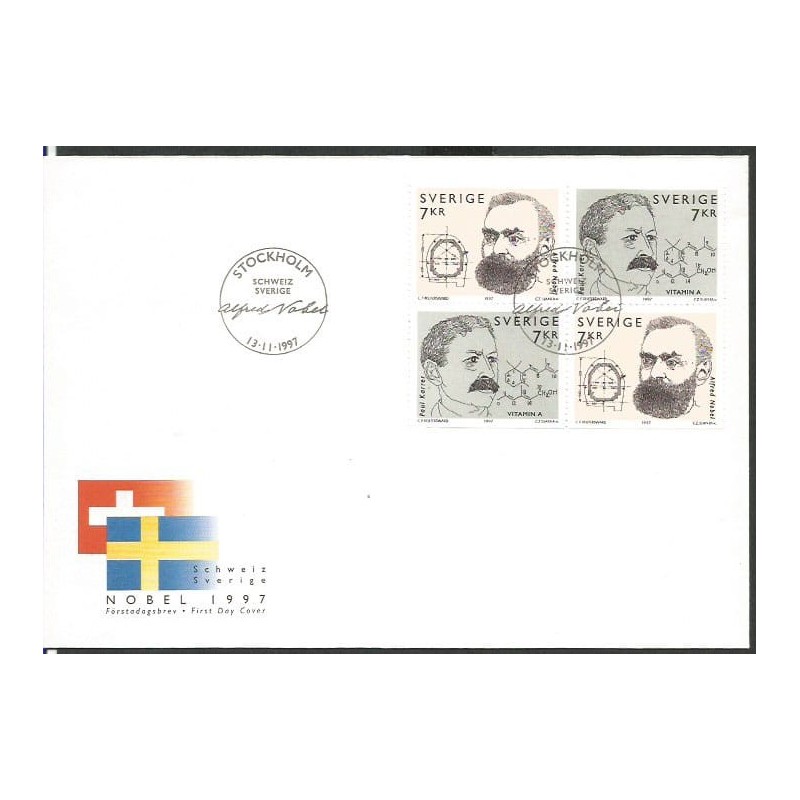 Szwecja 1997, Nobel, medycyna. Cz. SŁANIA. FDC