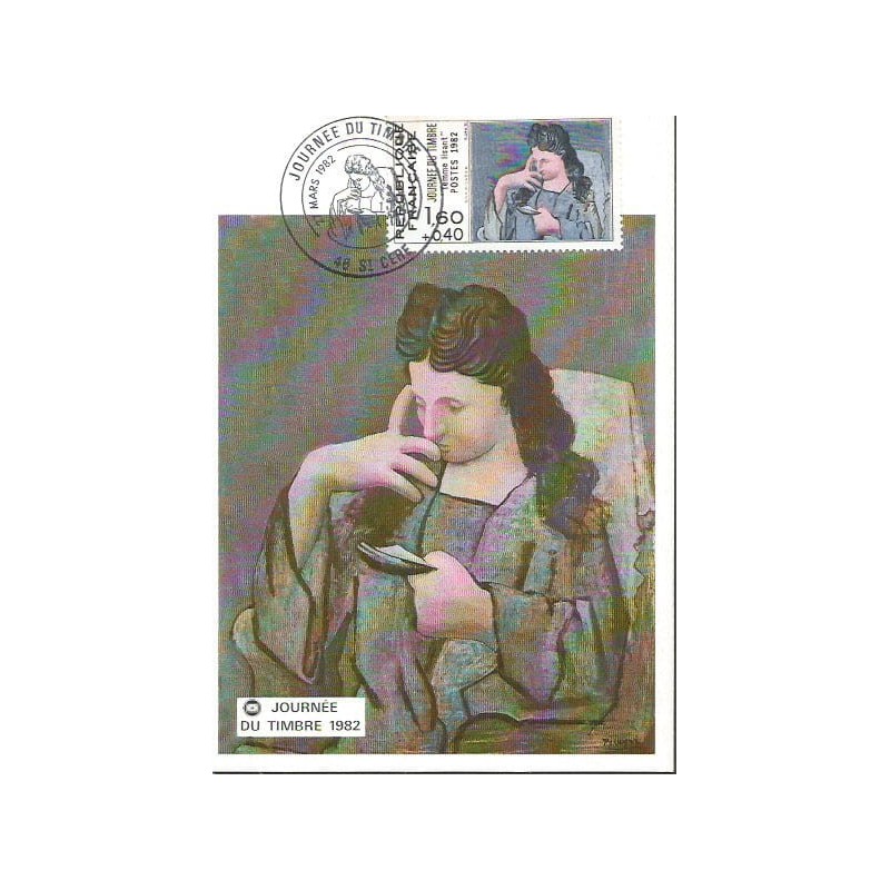 Francja 1982, Malarstwo: Picasso. Cz. SŁANIA. Karta maksimum, St Cere