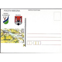 Kartka Płock 2002, Poczta rzeczna, Nowy Duninów, mapa