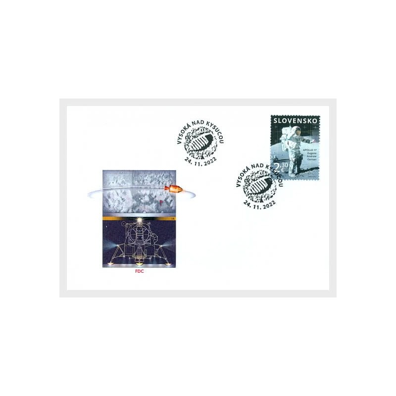 Słowacja 2022, Kosmos, lądowanie na Księżycu Apollo 17. FDC