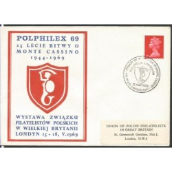 Wielka Brytania 1969, Bitwa o Monte Cassino. Londyn, ilustrowana koperta